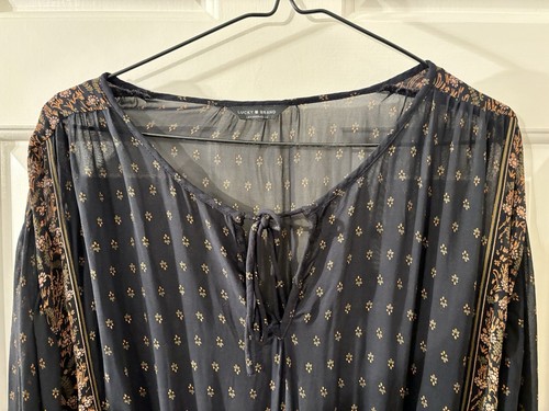 swimsuit Cover up by Lucky Brand, long sleeve, elastic waist, s Large, see thru - Picture 2 of 14