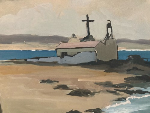 Belle Painting Raoul Deschamps Gouache Paper Vila Condé 1950 Portugal Art - Picture 5 of 17