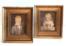 Vintage C & A Richards Boston 2 Framed Prints Robert and Marian Gold Frame