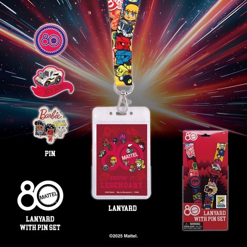 SDCC 2025 Monogram Exclusive Mattel 80th Anniversary Lanyard & Pins Set PRESALE