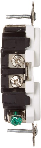 Leviton 8300-W 20-Amp 125-Volt Extra Heavy Duty Hospital Grade Duplex Receptacle - Picture 2 of 5