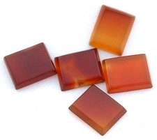 FOUR 12x10 12mm x 10mm Rectangular Carnelian Cab Cabochon Gem Gemstone cc17