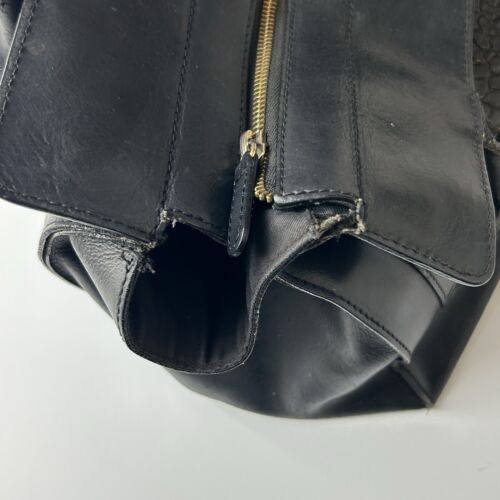 Vintage Milana black Italian leather shoulder hand bag Crocodile gothic dark - Picture 6 of 9