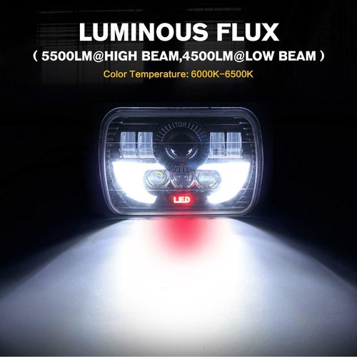 Par de faros LED de 7x6"" 5x7"" haz proyector DRL para camión Tacoma Tundra 4Runner - Imagen 4 de 10