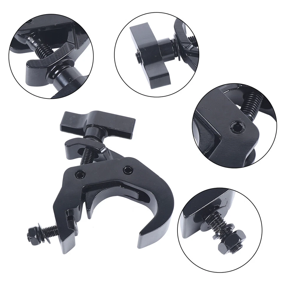 8pcs 330lbs Heavy Duty Stage Lighting Clamps DJ Light Truss Clamp Set Black - Image 3 of 4