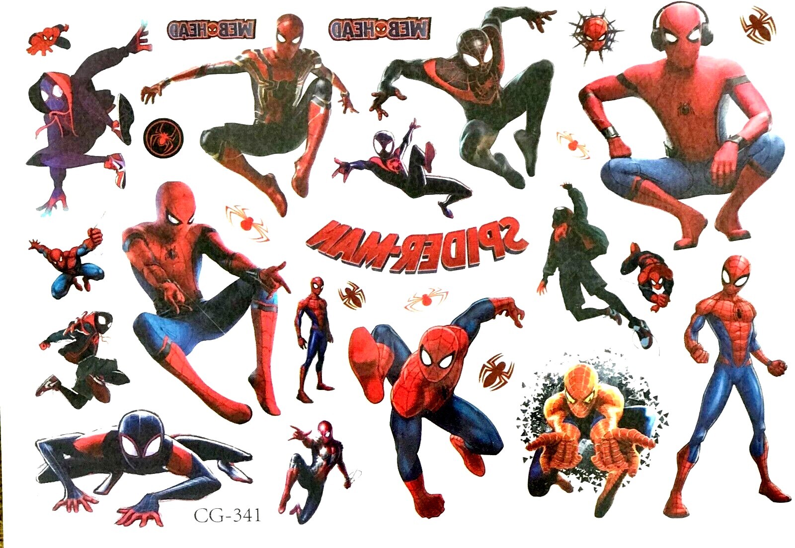 Spider-Man, Super-ManTemporary Tattoo stickers Children Kids Birthday Party Bag - Picture 20 of 28