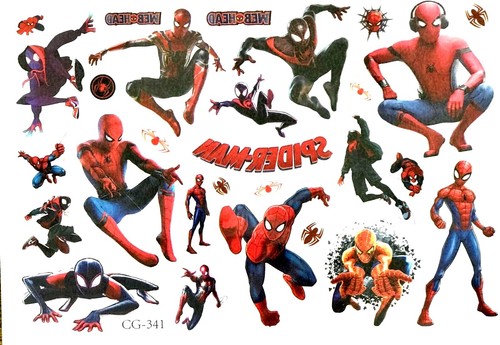 Spider-Man, Super-ManTemporary Tattoo stickers Children Kids Birthday Party Bag - Imagen 20 de 29