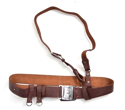 Military Issue Sam Browne Belt Complete With Cross Strap Genuine Leather Ex Army - Image 1 of 3
