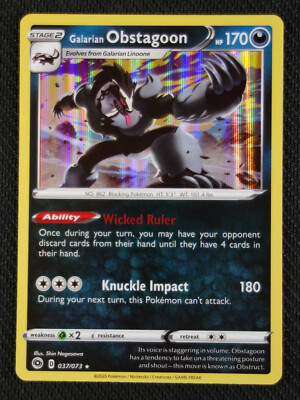 Galarian Obstagoon 037//073 Holo Rare- Champion/'s Path Pokemon NM//M