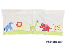 Pottery Barn Kids Valance Safari 44 x 18 Animals White Green Lion Giraffe Cat