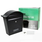 Post Box Large Letter Mail Box Black Steel Lockable 2 Keys Outdoor Wall Mounted
