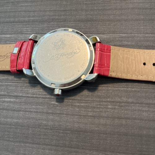 Reloj Floral ED RESISTENTE Tono Plateado y Cristal con Banda de Cuero - Imagen 7 de 8