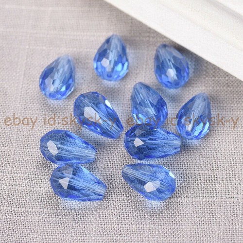 Wholesale 30pcs Faceted 8x12mm Teardrop Crystal Glass Loose Beads Jewelry Making - Picture 40 of 56
