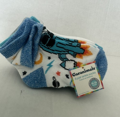 New-Garanimals- Assorted - Toddler Boys Ankle Socks, 6-pack - Size 18-36 Months - Picture 1 of 3