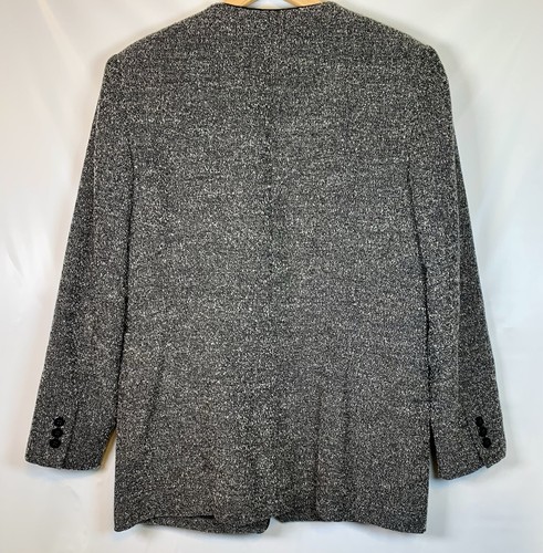 Blazer para mujer Talbots Petites Lambs mezcla de lana blanco negro tweed talla 12” - Imagen 6 de 6