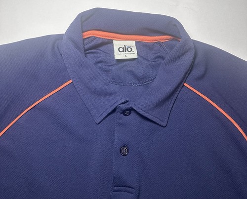 ALO Shirt Herren Large Navy Blau Polo Henley Kurzarm CoolFit Gym Golf - Bild 2 von 6