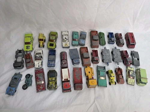 Lot of 35 Vintage Diecast Cars Tootsie Toy Matchbox Mixed Vehicles