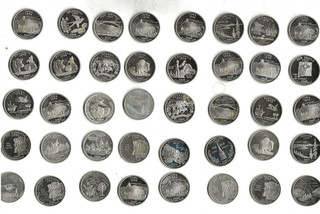 Lot of forty (40) less than perfect 90% silver proof statehood quarters
