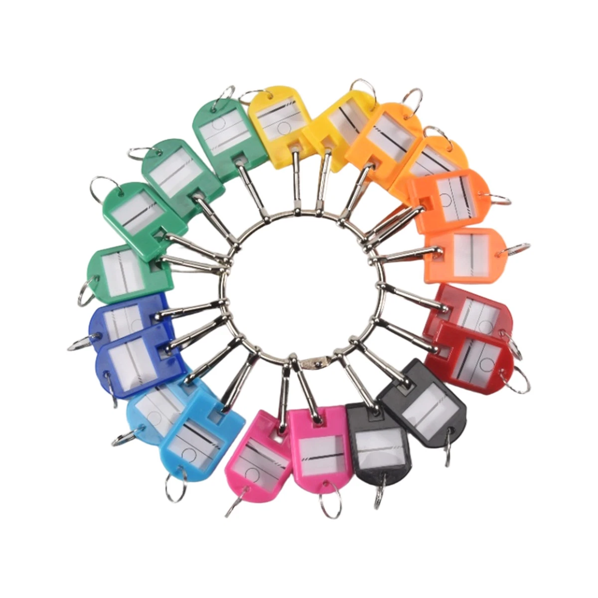 Portable Metal Key Organizer with 20 Spring Hooks & Key Tags with and7651