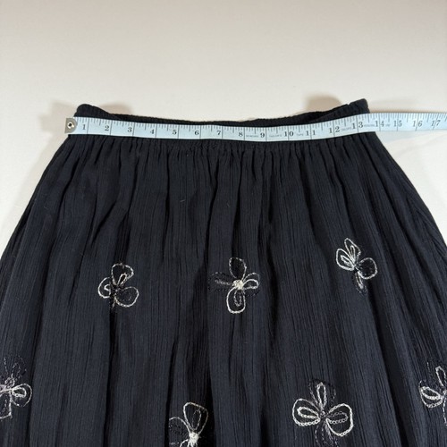 Falda Midi Boho Hippie Floral Hada Sand N Sun De Colección Años 90 Negra Wms 2 - Imagen 7 de 9