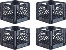 Hudson Exchange 13 x 13 x 11" 16 Quart 4 Pack Mesh Commercial Grade Milk Crate