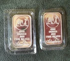 (2) .999 Fine Silver 1 Troy Ounce Bars Silvertowne Mint Prospector