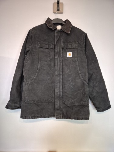 Vintage Carhartt Quilted Black Duck Chore Engineering Jacket Size XL