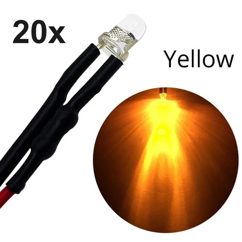 LED Light Single Bulb Pre-Wired Indicator Light Clear 5V-12V DC 3mm Bright Round - Picture 31 of 34