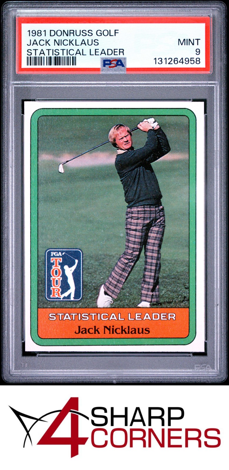 1981 DONRUSS GOLF JACK NICKLAUS RC HOF STATISTICAL LEADER PSA 9
