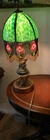 Vintage Cherub Lamp Slag  Glass Beaded Fringe Tiffany Style 23”   Read For TLC