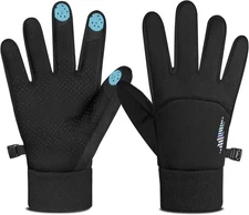 rivmount Kids Warm Winter Gloves Touchscreen Waterproof M(6-8 years), Black 