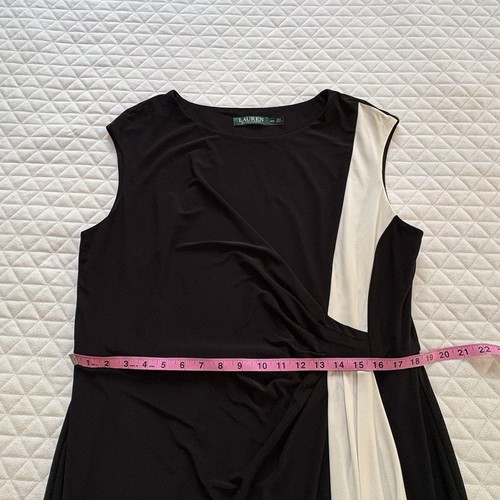 Ralph Lauren Dress Size 14W Sheath Black White Color Preppy Professional Career - Picture 15 of 16