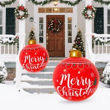 2PCS 24 Inch PVC Inflatable Decorations Balls Christmas Ornaments Christmas b...