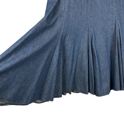Vintage Circle T Marilyn Lenox 11/12 Godet Midi Denim Rock Flare Western Reitsport - Bild 4 von 12
