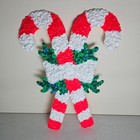 Vintage Christmas Candy Canes Melted Plastic Popcorn Decoration 19" Clear Center
