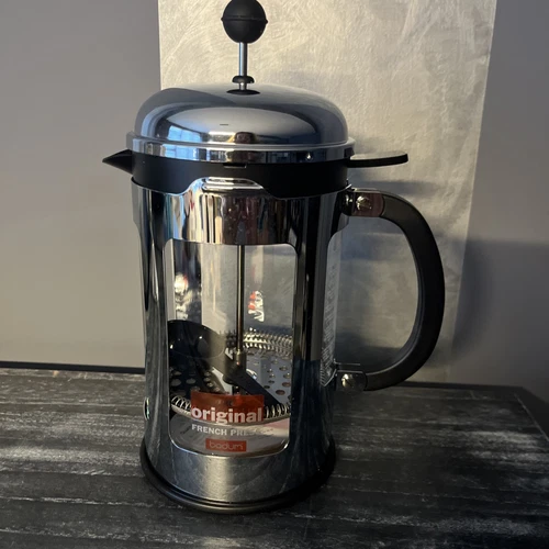 New Boxed Bodum Chambord French Press Coffee Maker 12 cups/51 oz Glass/Chrome