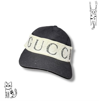 Vintage Gucci Band Hut Herren Schwarz Weiß