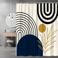 Modern Abstract Shower Curtain with Geometric Design