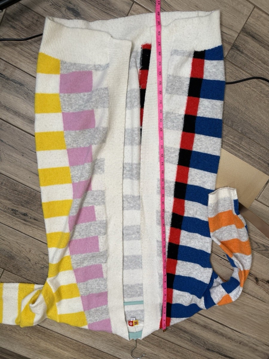 LEGO x Target Multicolor Striped Knit Cardigan Sweater S Open Front Long Sleeve View 6