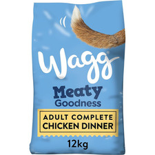 Wagg - Complete Dry Adult Dog Food - Chicken Dinner - Meaty Goodness - 12kg 1.47 per kilo