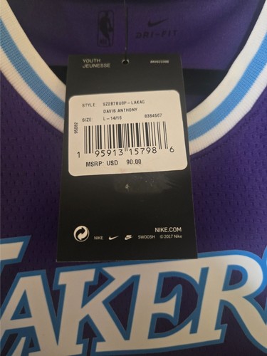 Nike LA Lakers Anthony Davis #3 Purple 2021-22 City Edition Jersey youth Large - Bild 5 von 10