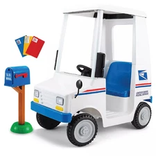 FLYBAR USPS ELECTRIC RIDE-ON TRUCK POWERED TOY AGES 3-5 60LB CAPACITY - WHITE