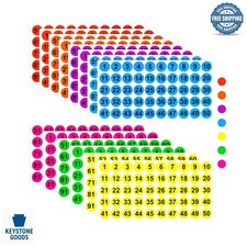700PCS Multicolor Number Stickers - 1 Inch Self-Adhesive Labels for Organizat...