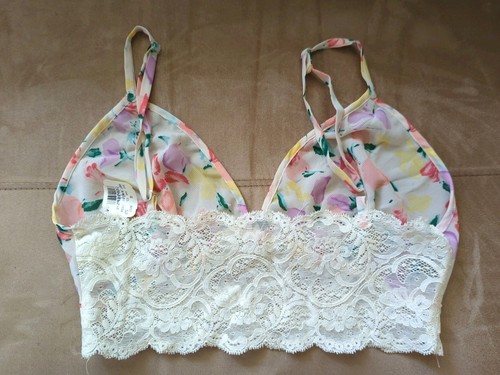NWT Victoria's Secret Floral Lace Vintage Gold Tag Bralette Bra Size Medium - Picture 3 of 18