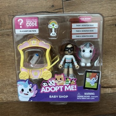 Jazwares Adopt Me! Baby Shop Playset Unicorn Figure Exclusive Virtual Code