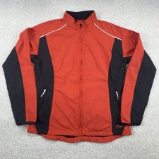 ASICS Running Jacket Women's Large Red Reflective Full Zip Active Windbreaker