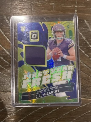 2024 Donruss Optic- First Year Fresh- JJ McCarthy (RC) #FYF-JMY PATCH VIKINGS