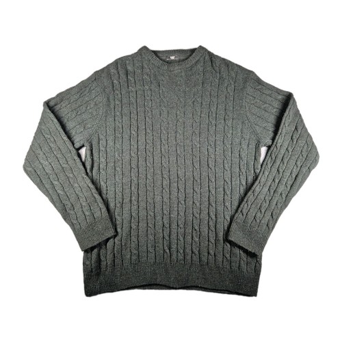 Cotton Traders Herren 80% Lammwolle Zopfmuster Pullover dunkelgrün Größe L