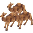 3pcs Simulation Camel Figurines Wild Animal Models Creative Desktop Ornaments