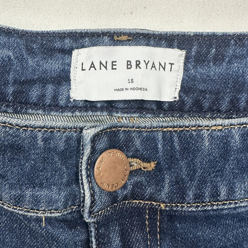Lane Bryant Jeans Womens 18 Blue Cargo Mid Rise Straight - Picture 3 of 11